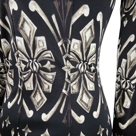 Tory Burch 100% Silk Rossella Black and White Baroque Print Dress size small - Picture 7 of 16